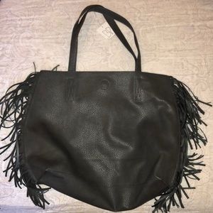 BP Faux Suede Fringe Tote